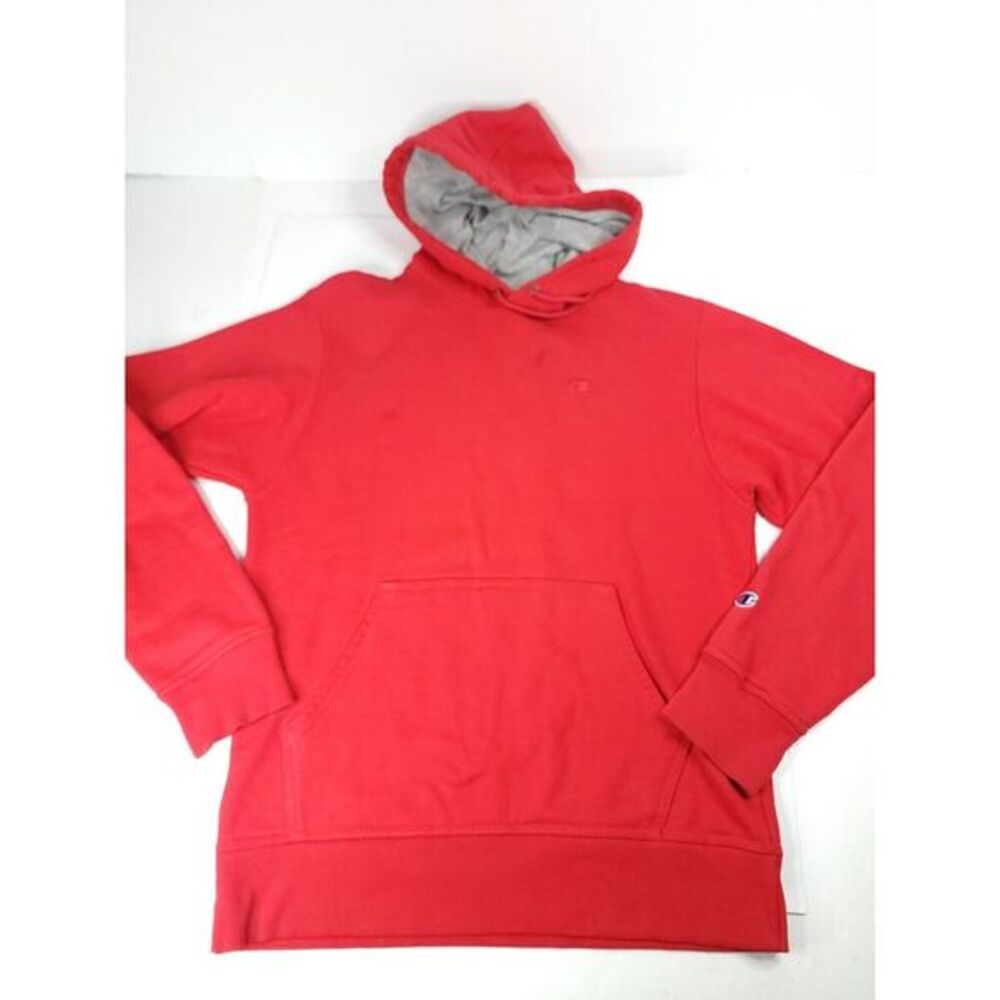 Champion Sweater Mens Small Red Hooded Pullover Classic Sweatshirt Basketball